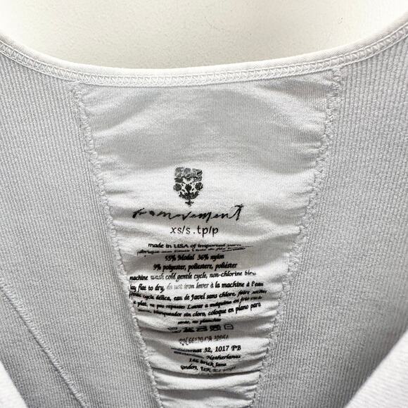 Free People Good Karma Flared Jumpsuit Athleisure Active Stretch Pilates Gray XS - Picture 7 of 11